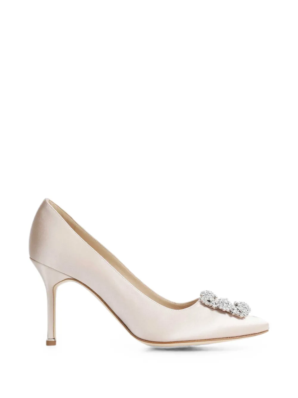 Manolo Blahnik Hangisi crystal-embellished heeled pumps Beige