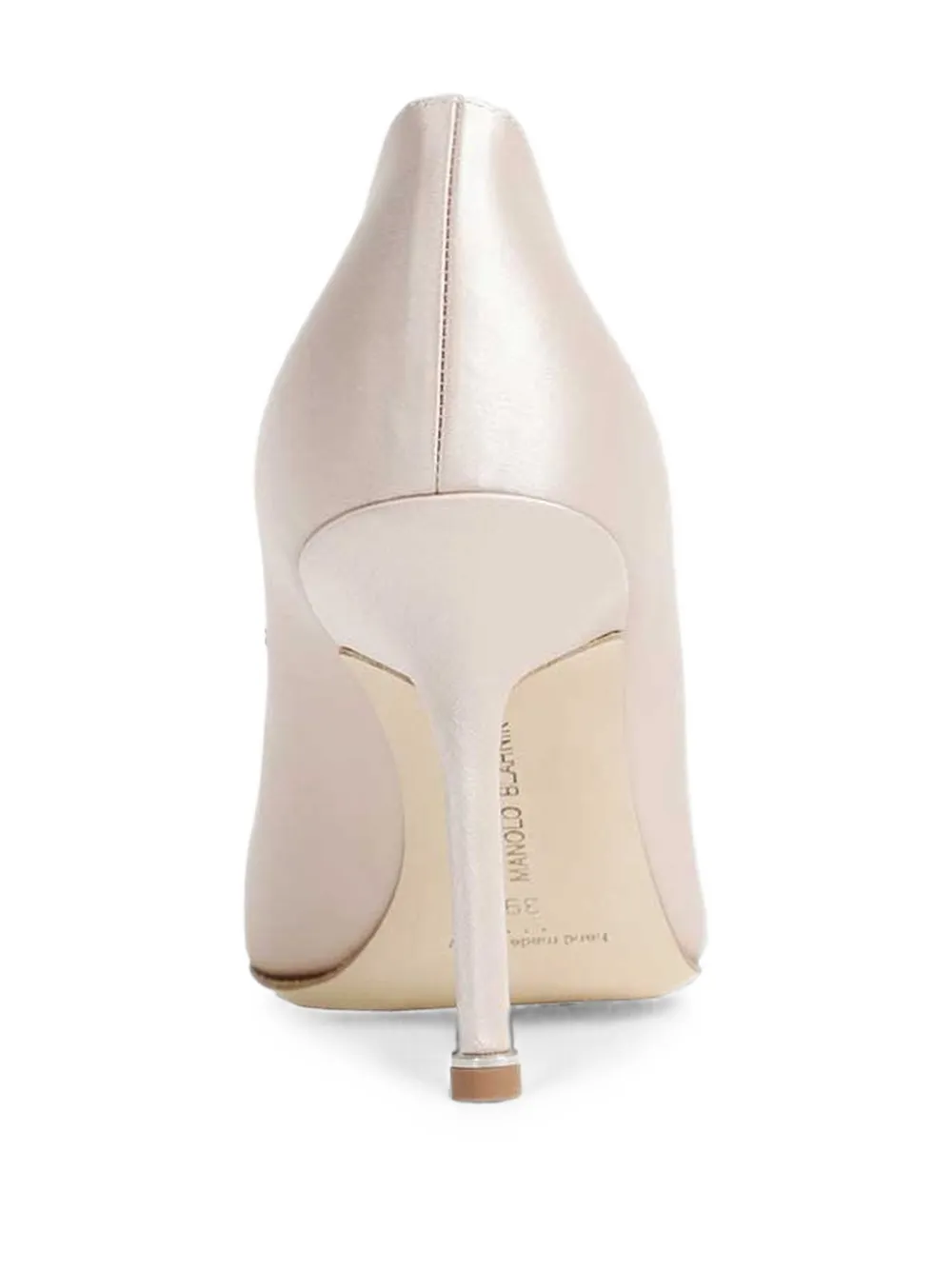 Manolo Blahnik Hangisi crystal-embellished heeled pumps Beige