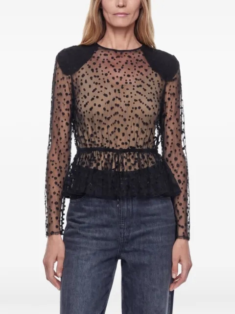 Chloé blusa con estampado de lunares y peplum