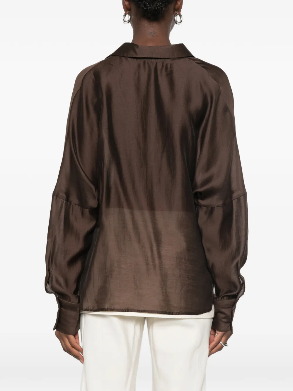 Eleh Blouse met gewikkelde voorkant Bruin