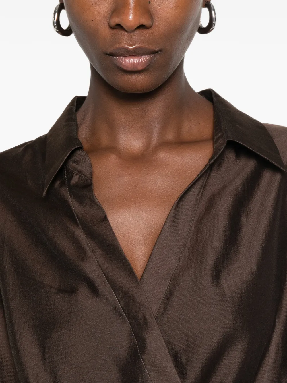 Eleh Blouse met gewikkelde voorkant Bruin