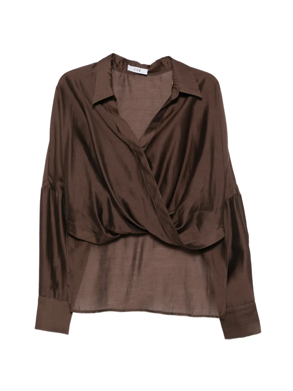 Eleh wrap-front long-sleeved shirt
