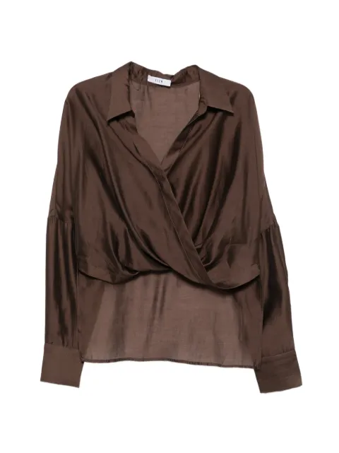 Eleh wrap-front long-sleeved shirt
