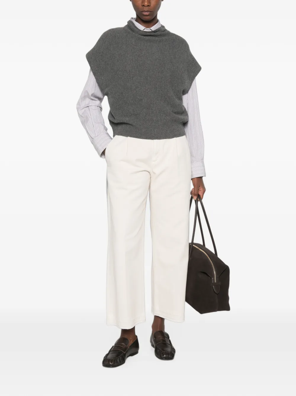 Brunello Cucinelli Broek met riemlussen Beige