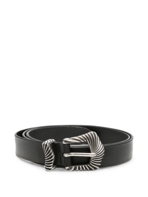 Orciani engraved-buckle leather belt