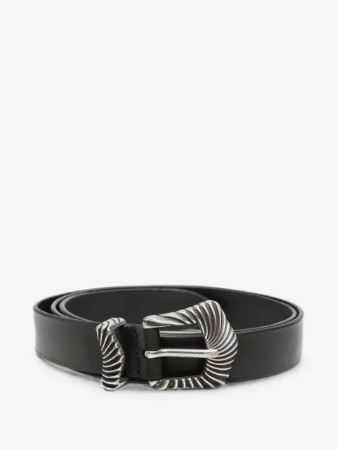 Orciani engraved-buckle leather belt