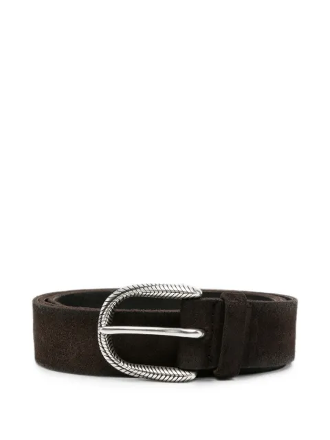 Orciani engraved-buckle suede belt