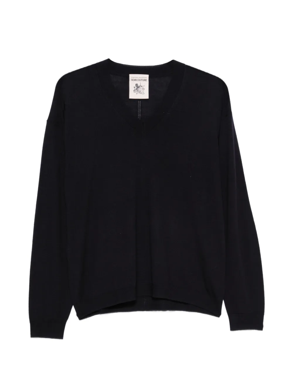 Semicouture V-neck wool sweater - Blau