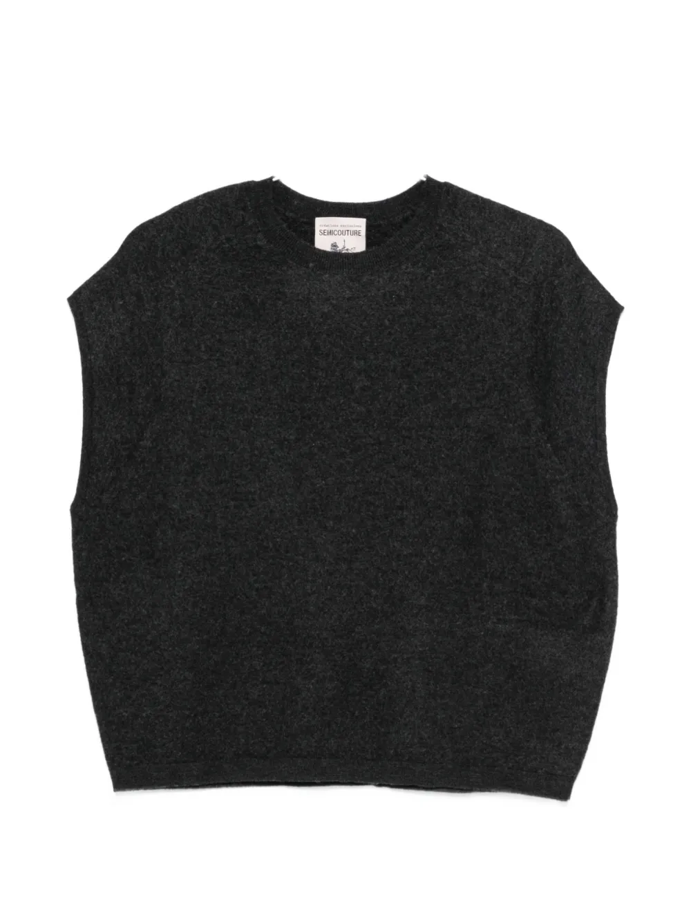 Semicouture crew-neck sleeveless vest - Grigio