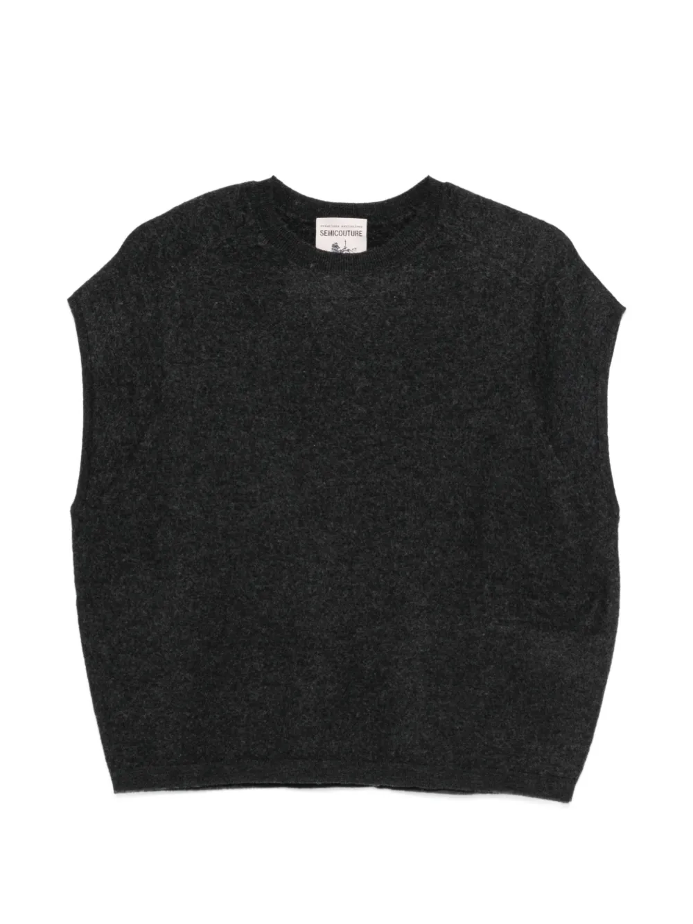 Semicouture crew-neck sleeveless vest - Grigio