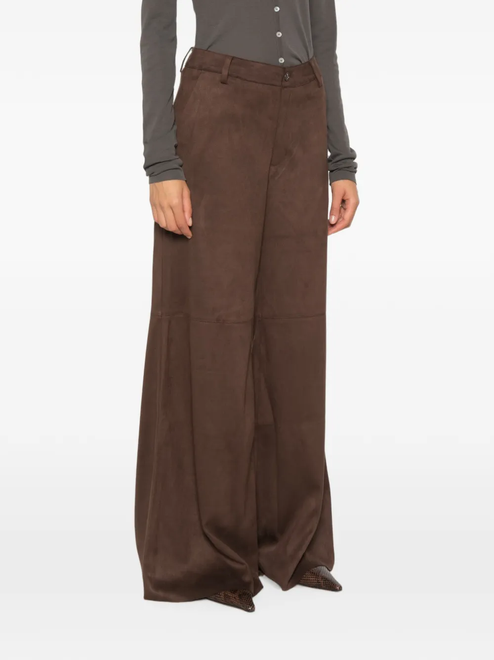 Eleh Broek met verborgen sluiting Bruin