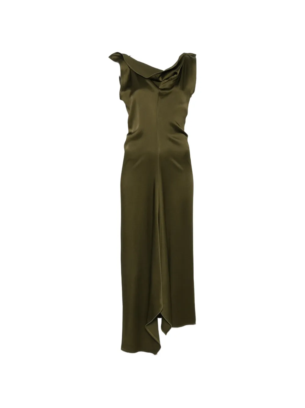 Victoria Beckham ruffled asymmetric dress - Verde