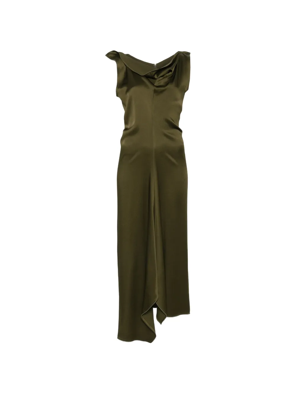 Victoria Beckham ruffled asymmetric dress - Verde