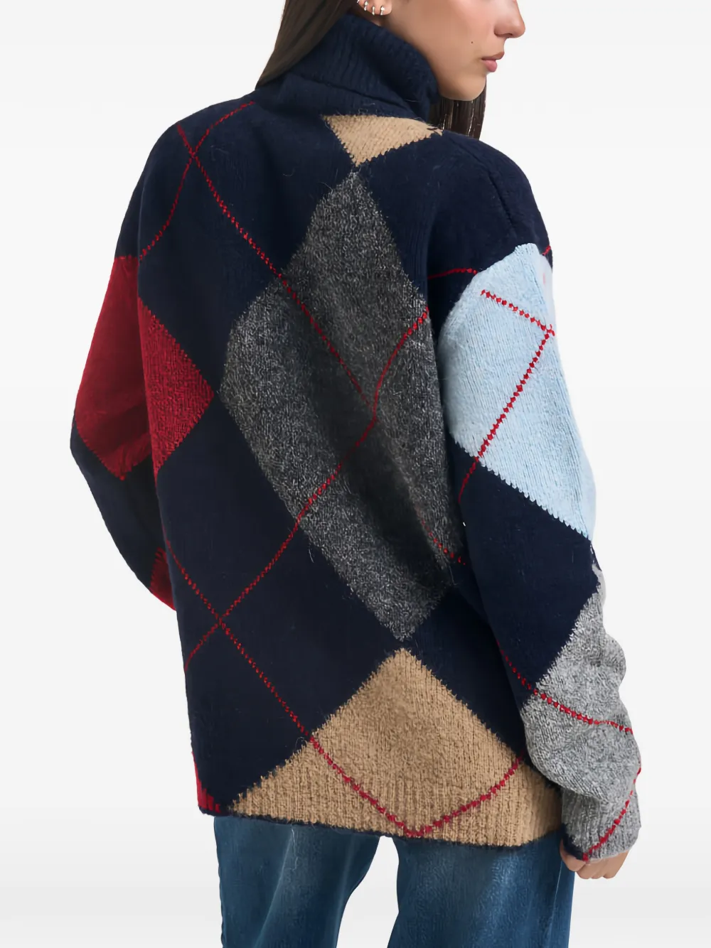 Semicouture Trui met argyle patroon Blauw