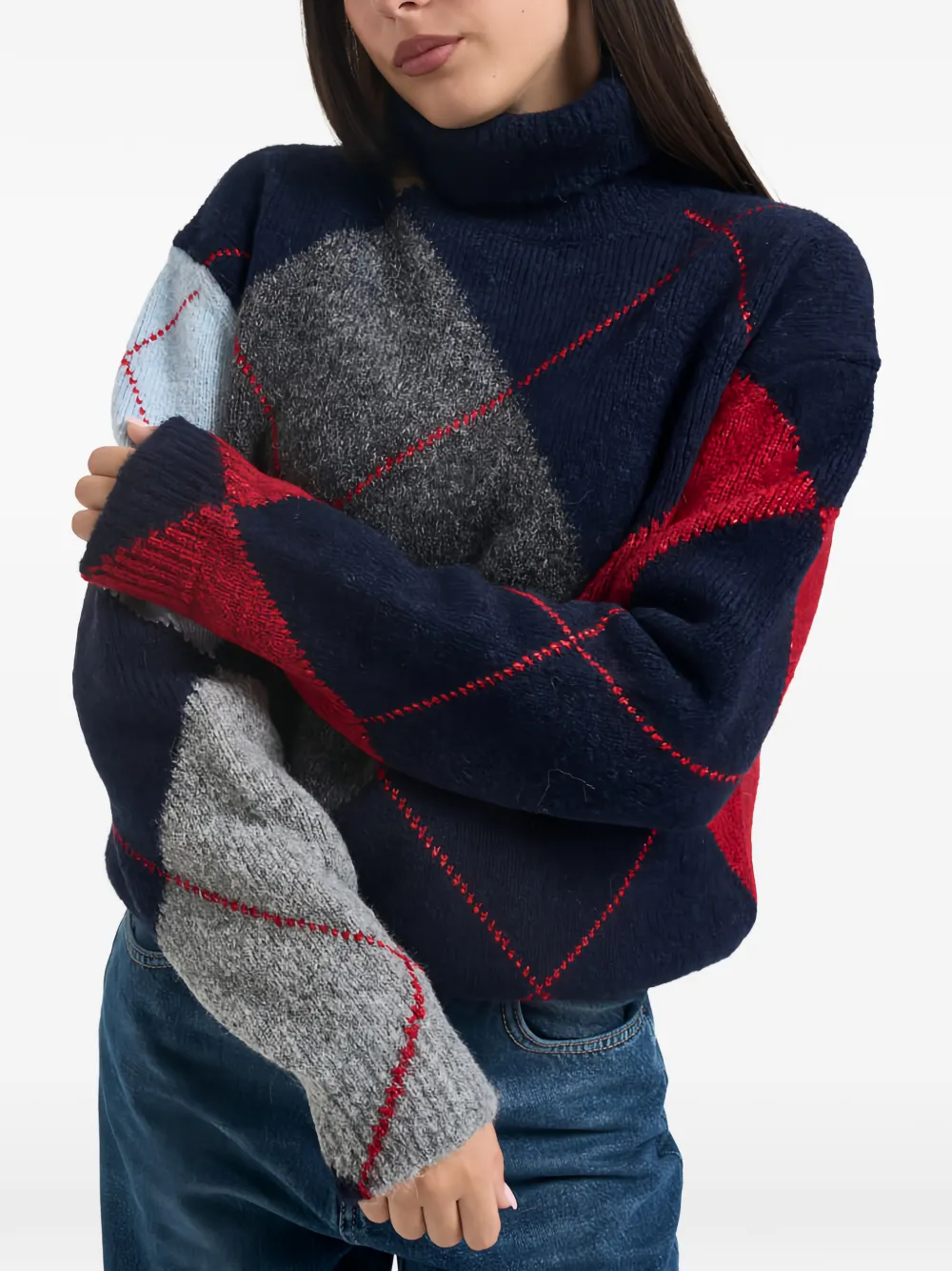 Semicouture Trui met argyle patroon Blauw