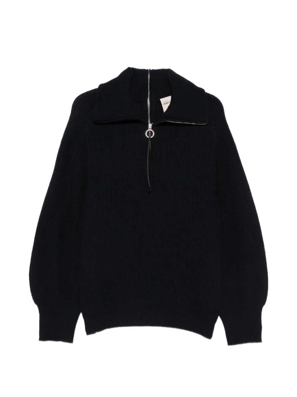 Semicouture ribbed-knit half-zip sweater