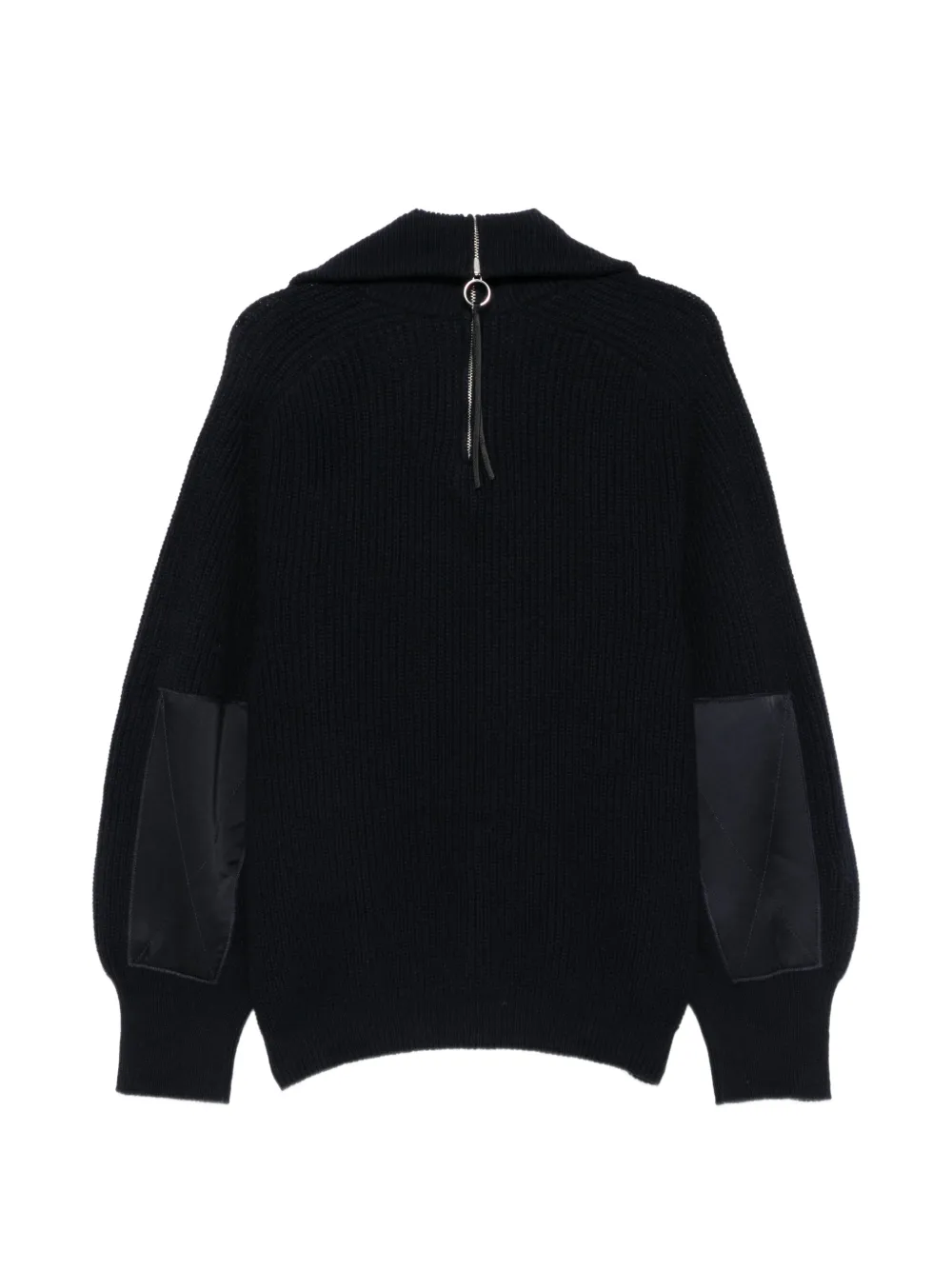 Semicouture ribbed-knit half-zip sweater Blauw