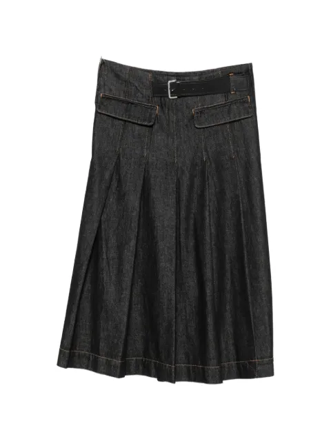 Semicouture belted midi skirt