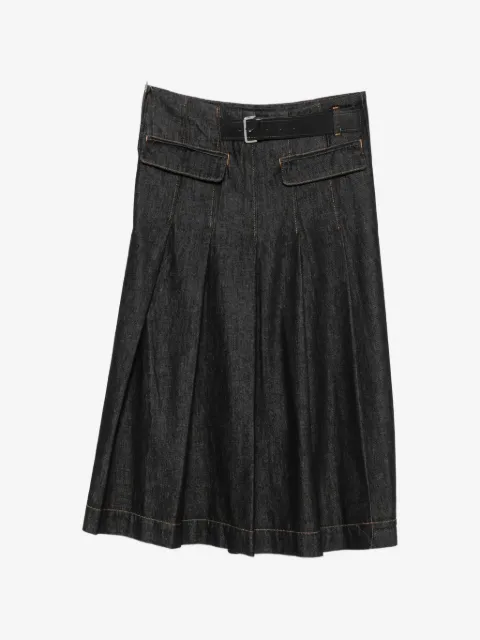 Semicouture belted midi skirt