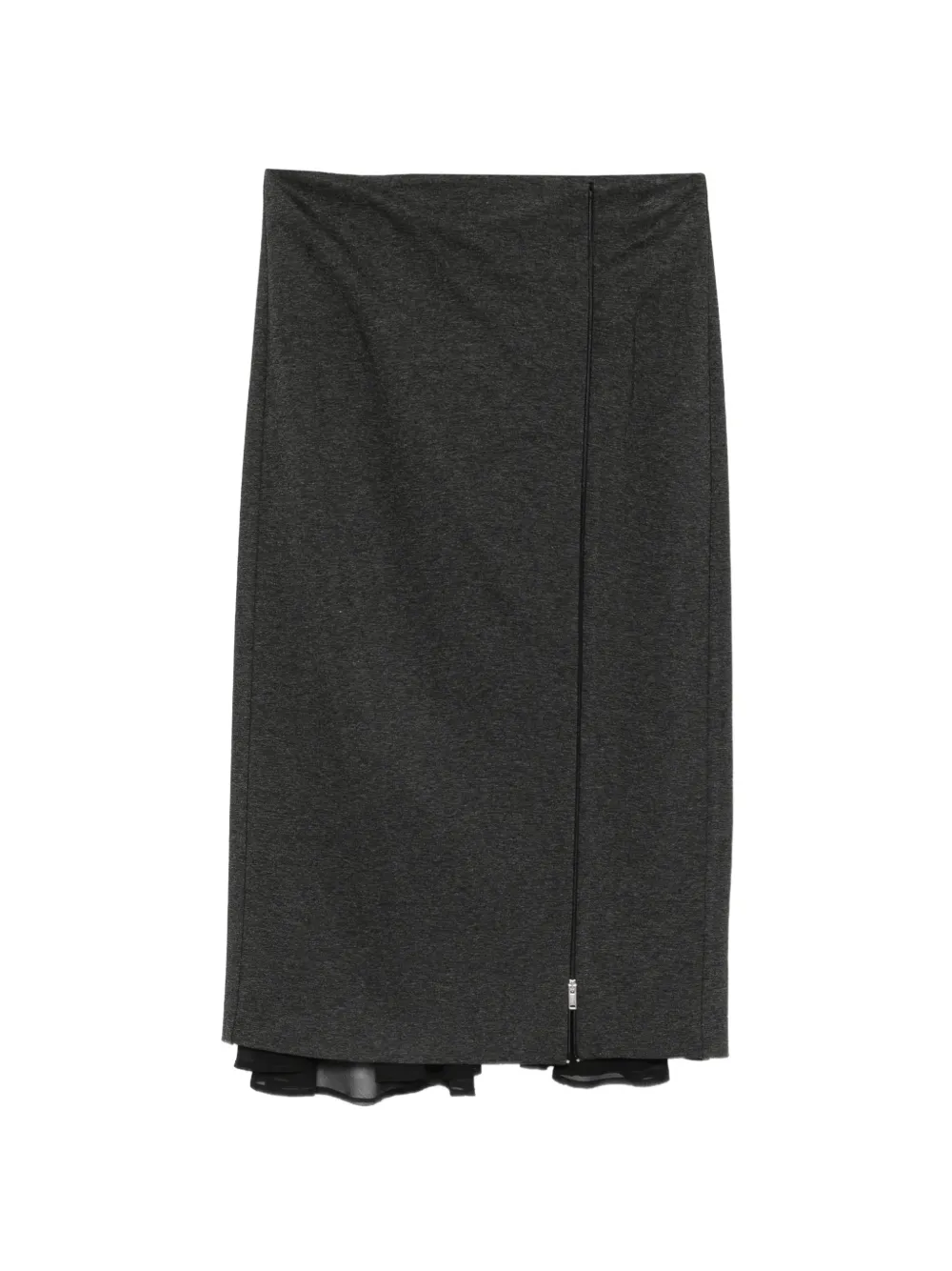 Semicouture zip-detail layered-hem midi skirt