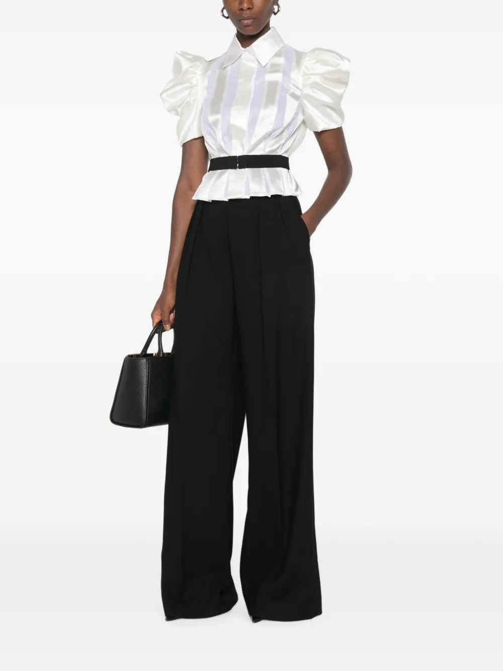 Elisabetta Franchi Shirt met pofmouwen Wit