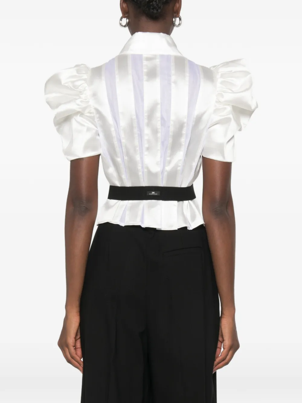Elisabetta Franchi Shirt met pofmouwen Wit