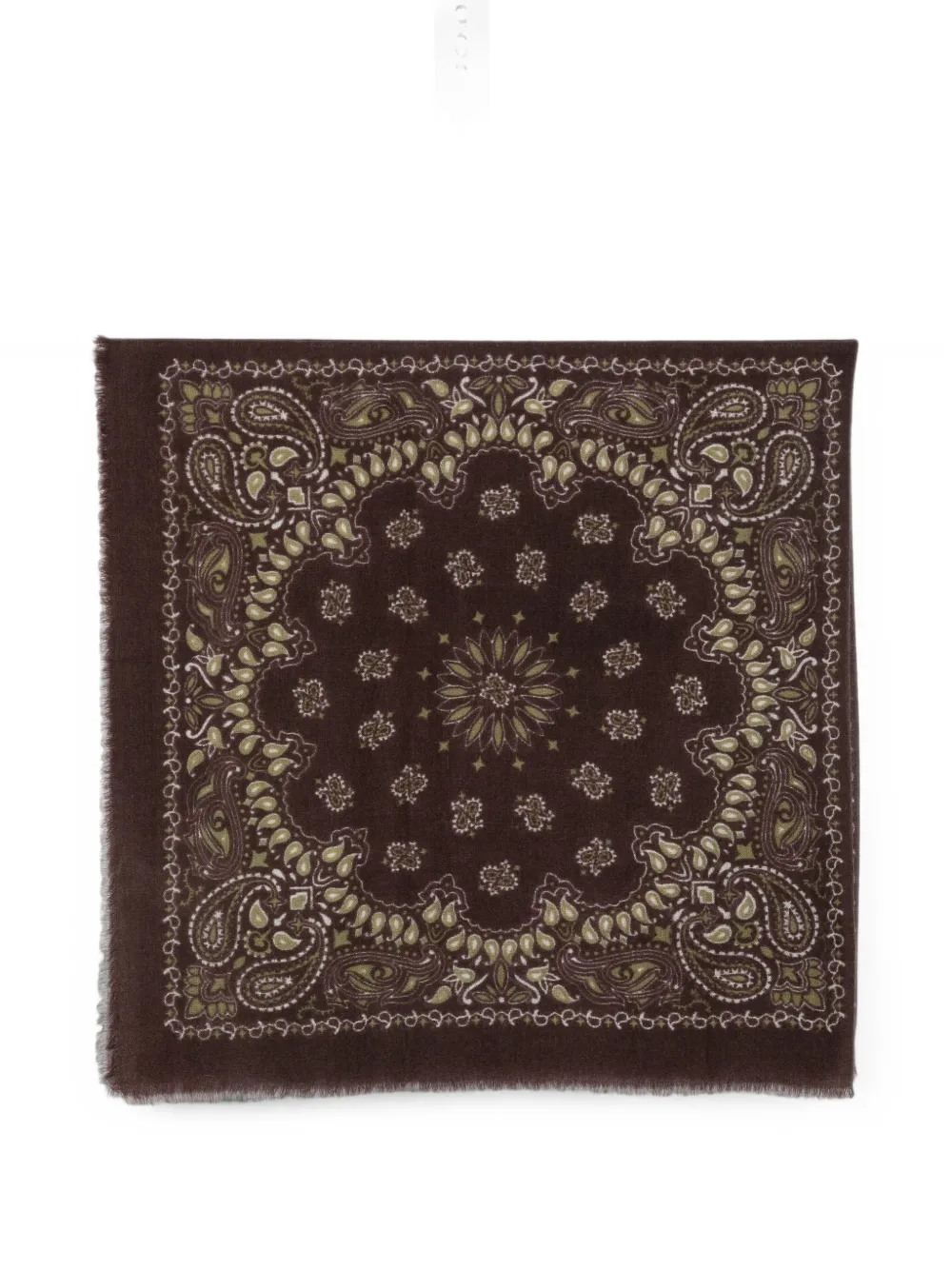 SGOMBERO CANTINE paisley-print frayed scarf - Braun