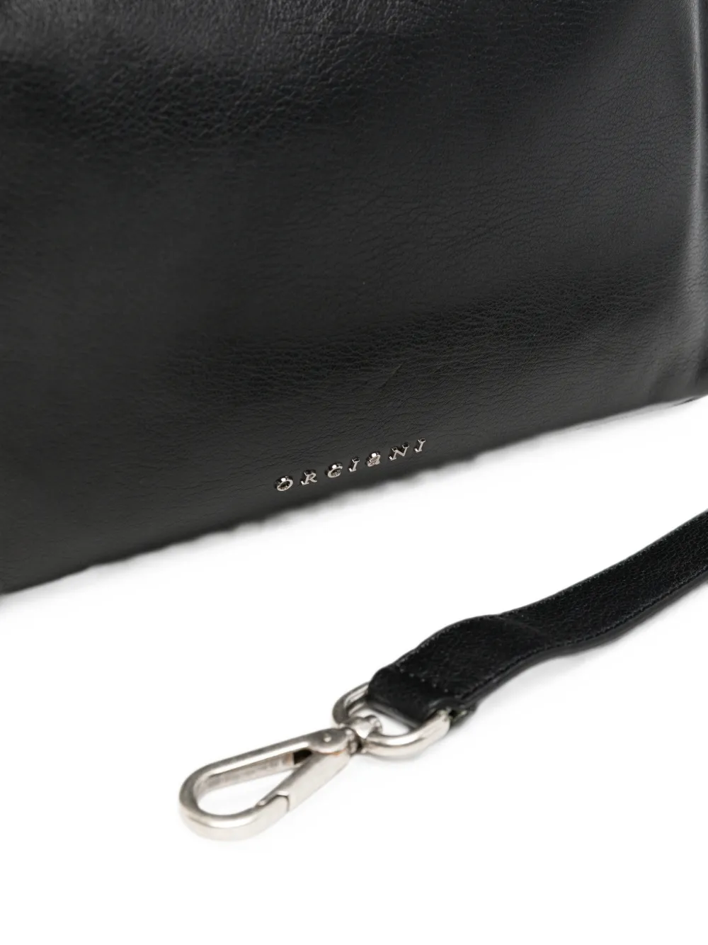 Orciani Kleine Trinity Soft shopper met gespdetail en logo-opschrift Zwart