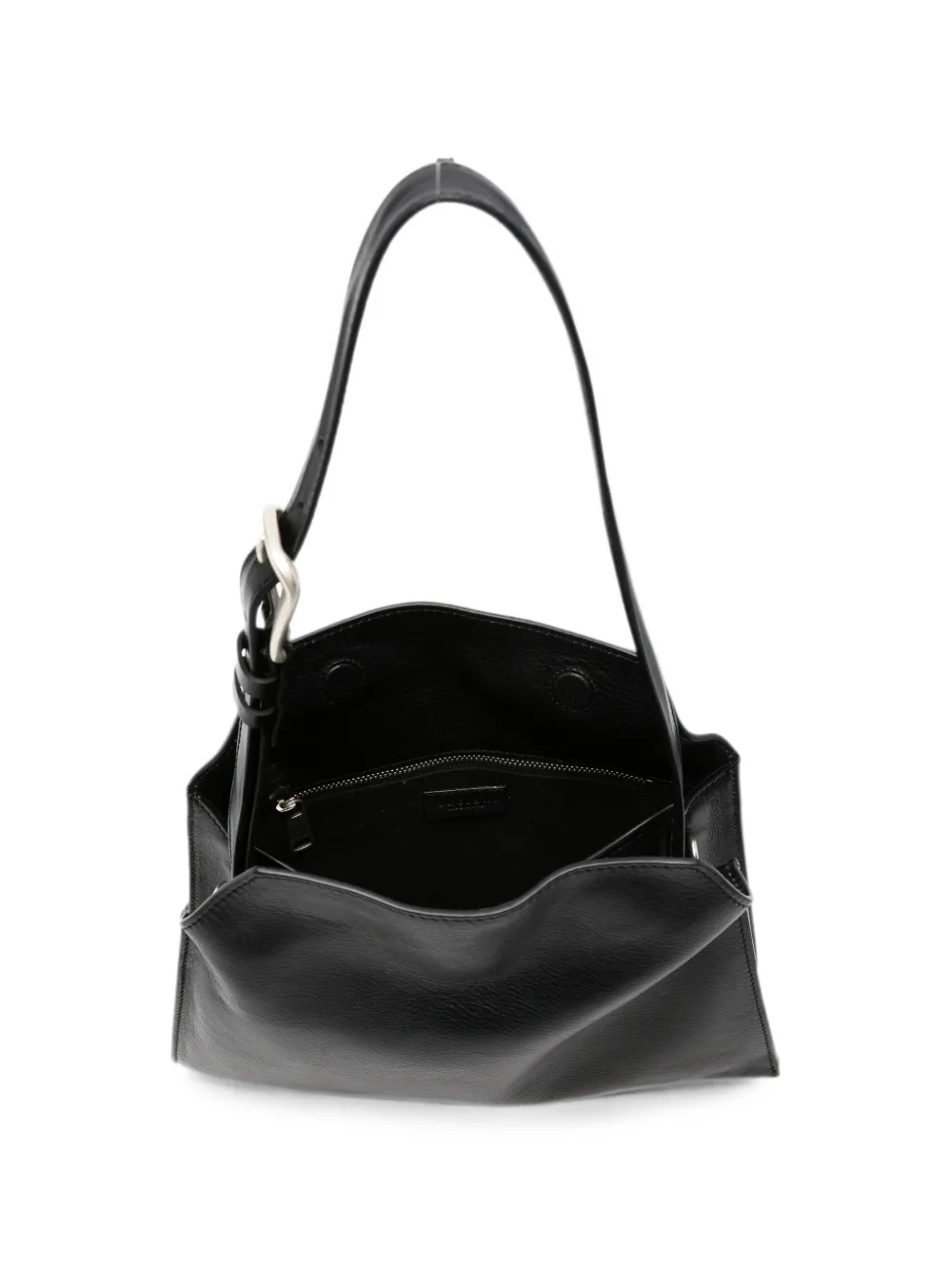 Orciani Kleine Trinity Soft shopper met gespdetail en logo-opschrift Zwart