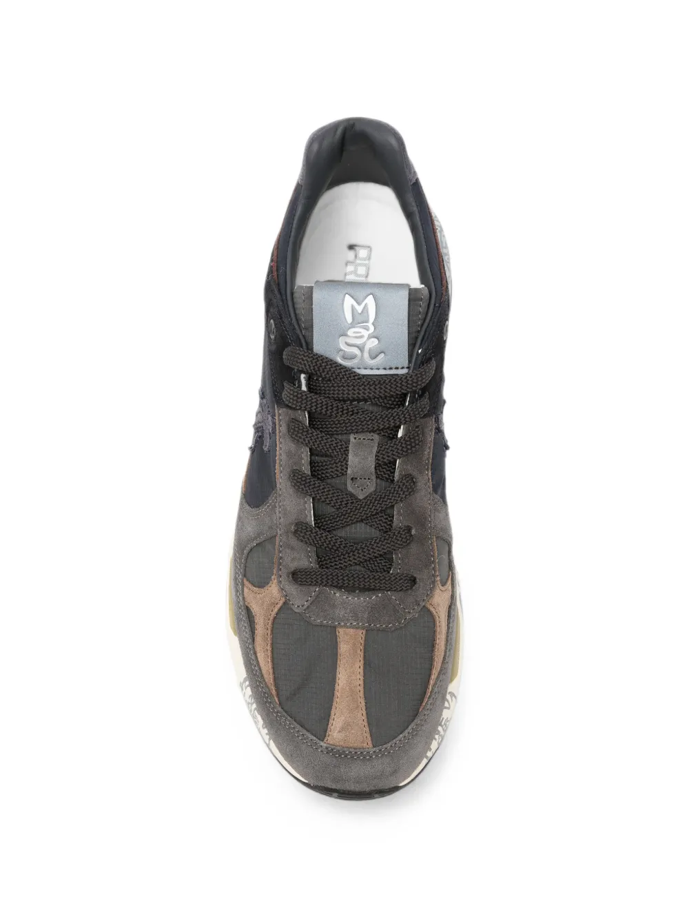 Premiata Mase panelled leather sneakers Grijs