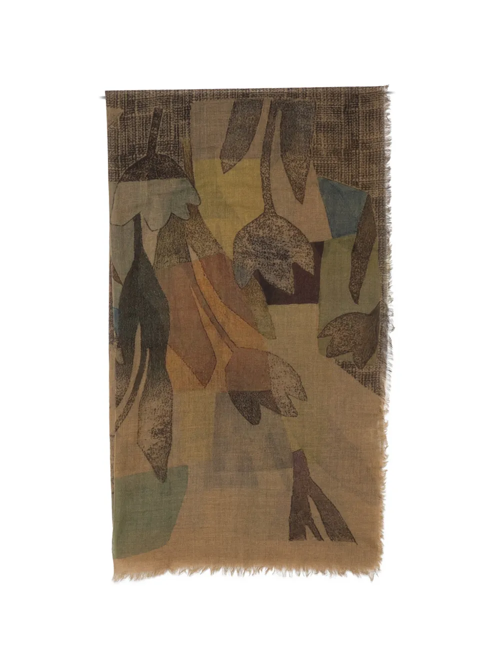 SGOMBERO CANTINE floral-print frayed-edge scarf