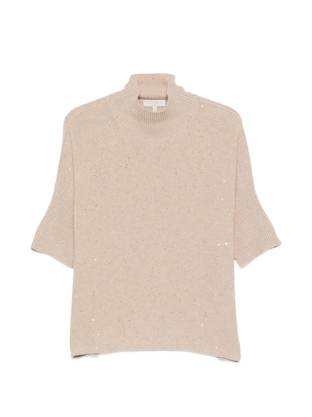 Antonelli sequin-embellished high-neck sweater Beige