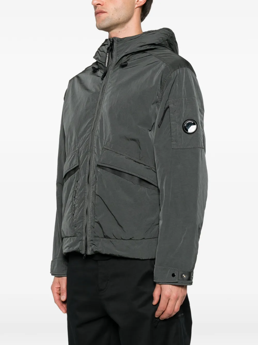 C.P. Company Goggle-detail hooded jacket Grijs