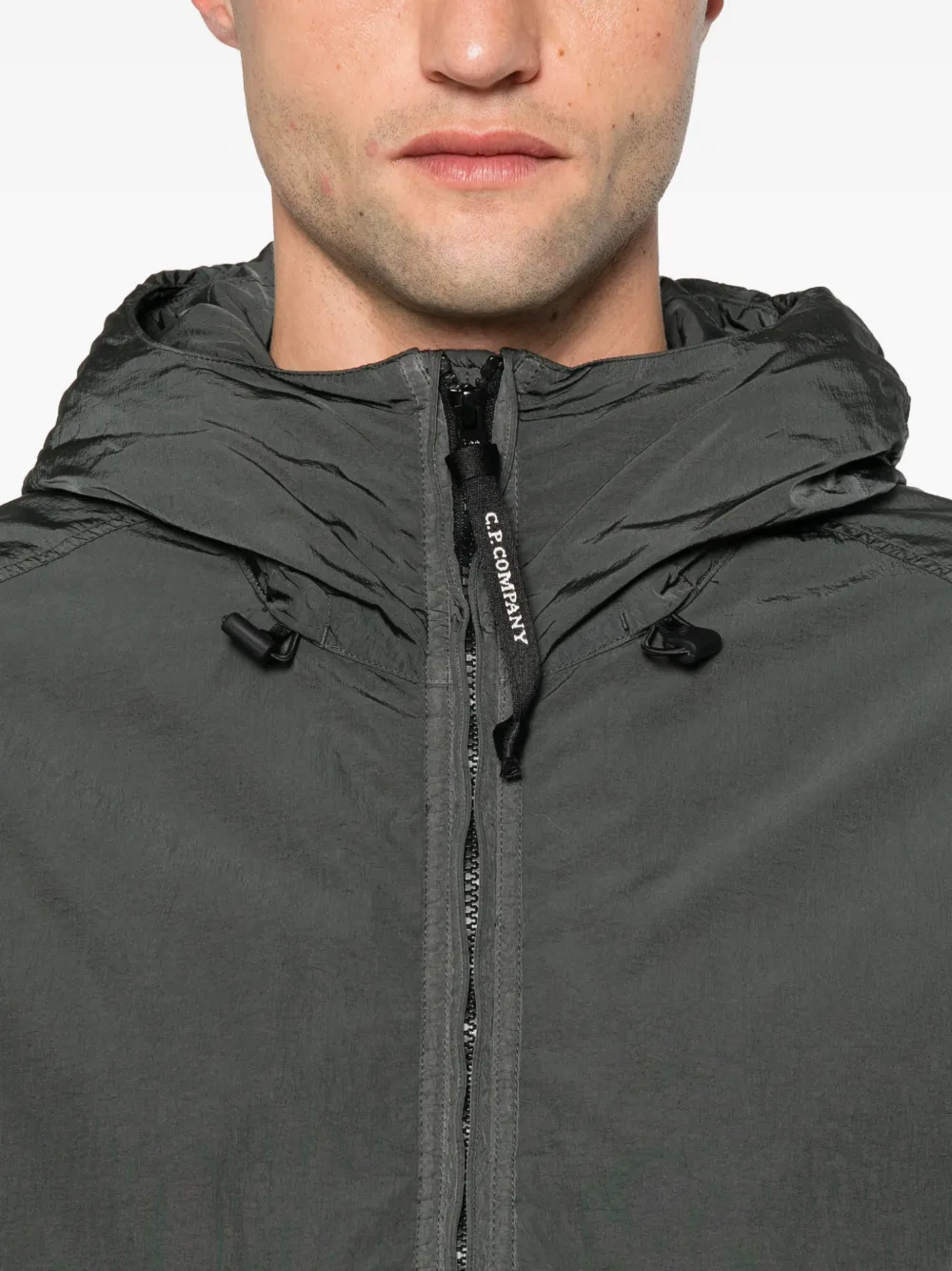C.P. Company Goggle-detail hooded jacket Grijs
