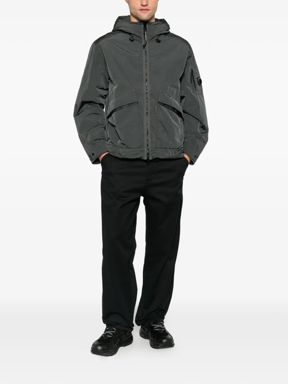 C.P. Company Goggle-detail hooded jacket Grijs