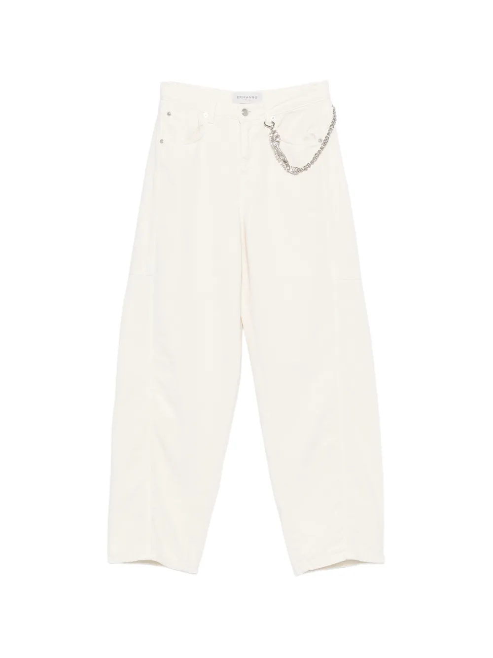ERMANNO FIRENZE five-pockets chain-link trousers - Toni neutri