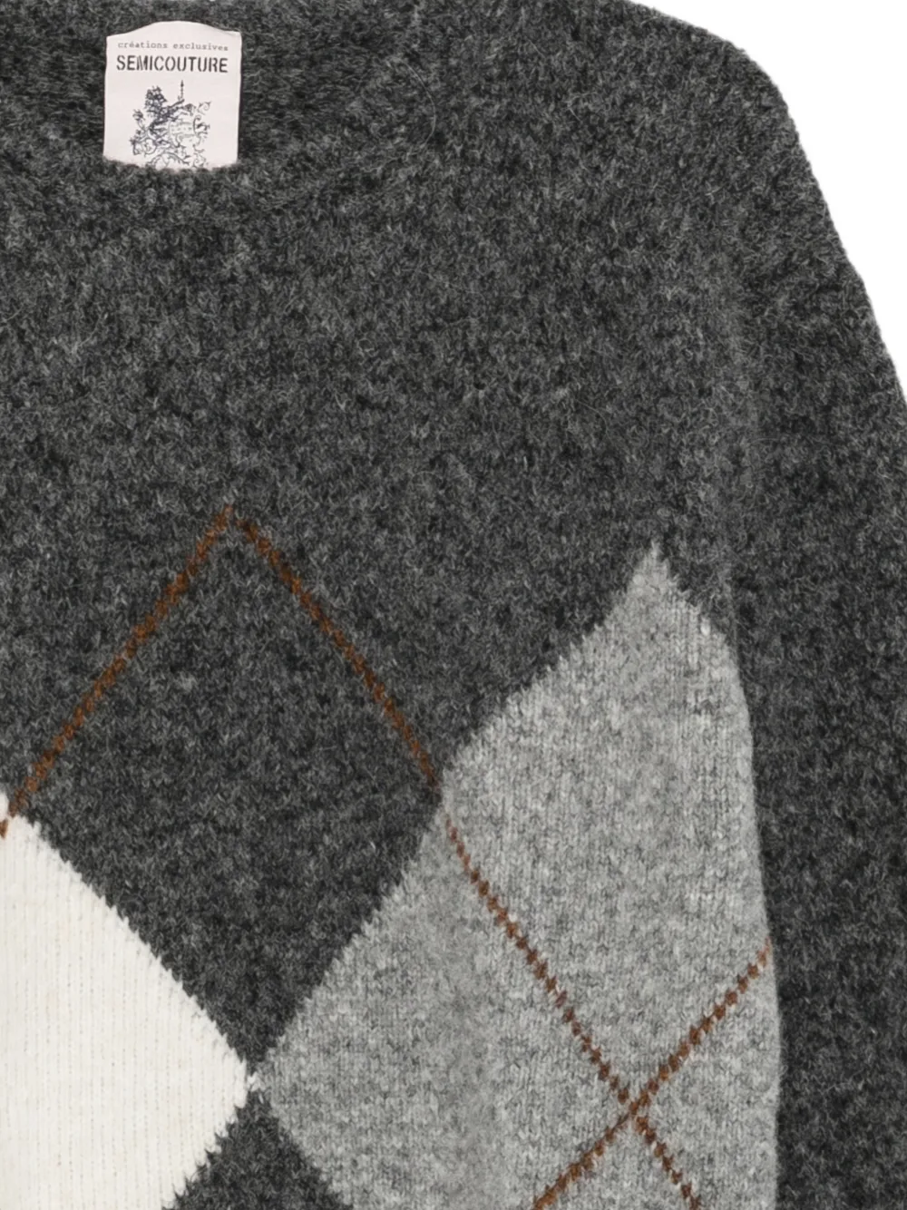 Semicouture Trui met argyle patroon Grijs