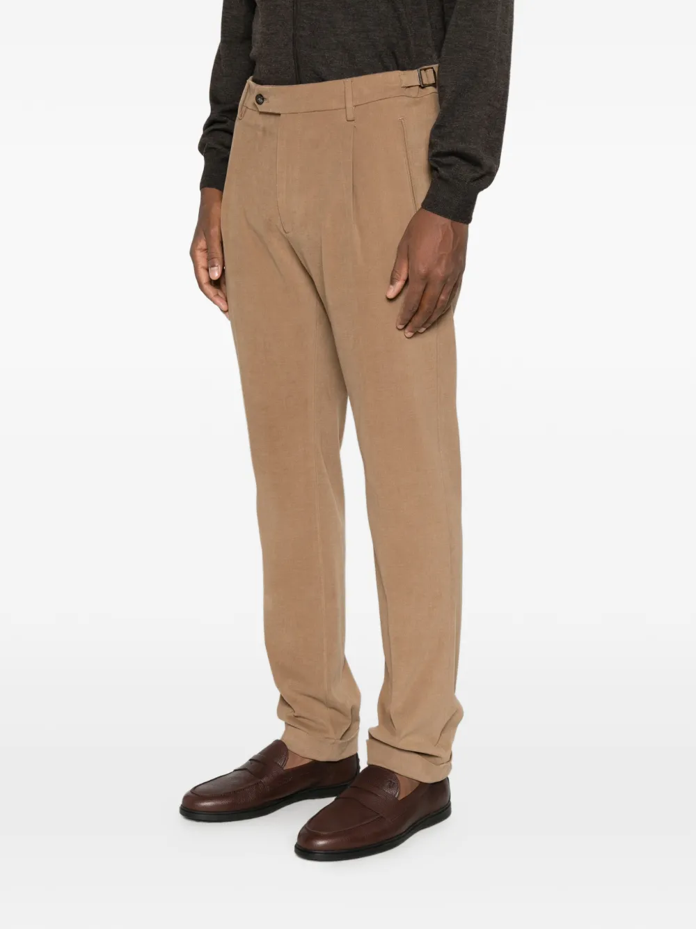 Berwich Retro Long straight plooibroek Bruin