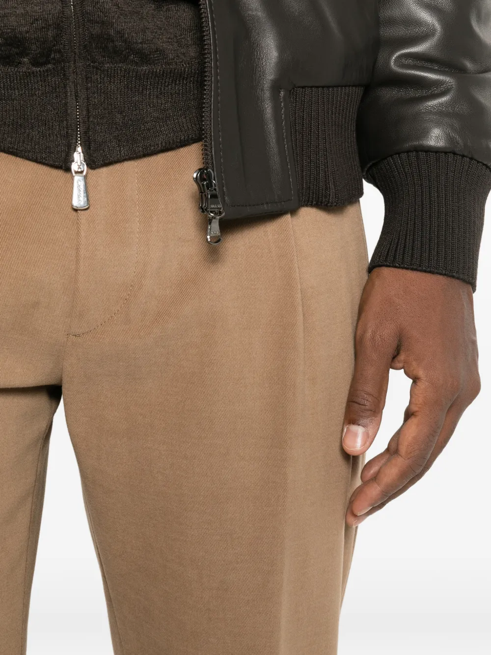 Berwich Retro Long straight plooibroek Bruin