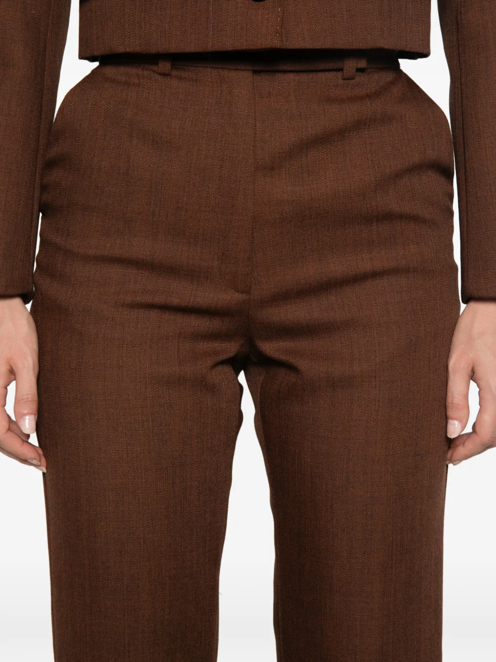 Elisabetta Franchi Broek met zak en riemlus Bruin