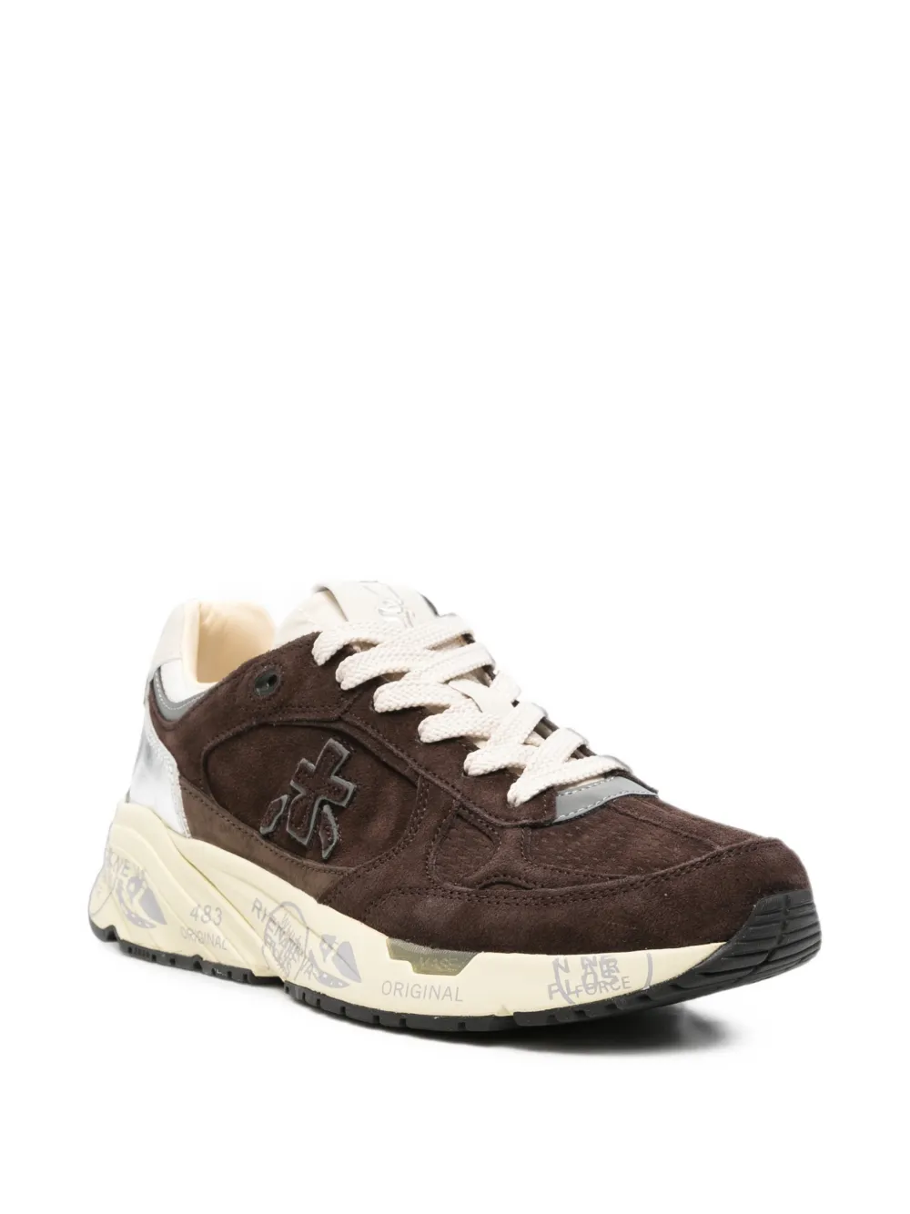 Premiata Mased suede-panelled sneakers Bruin
