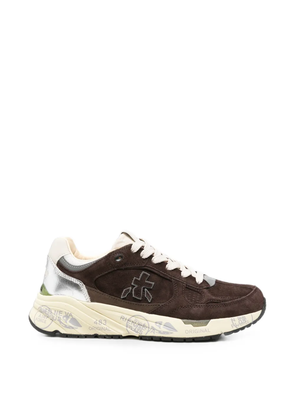 Premiata Mased suede-panelled sneakers Bruin