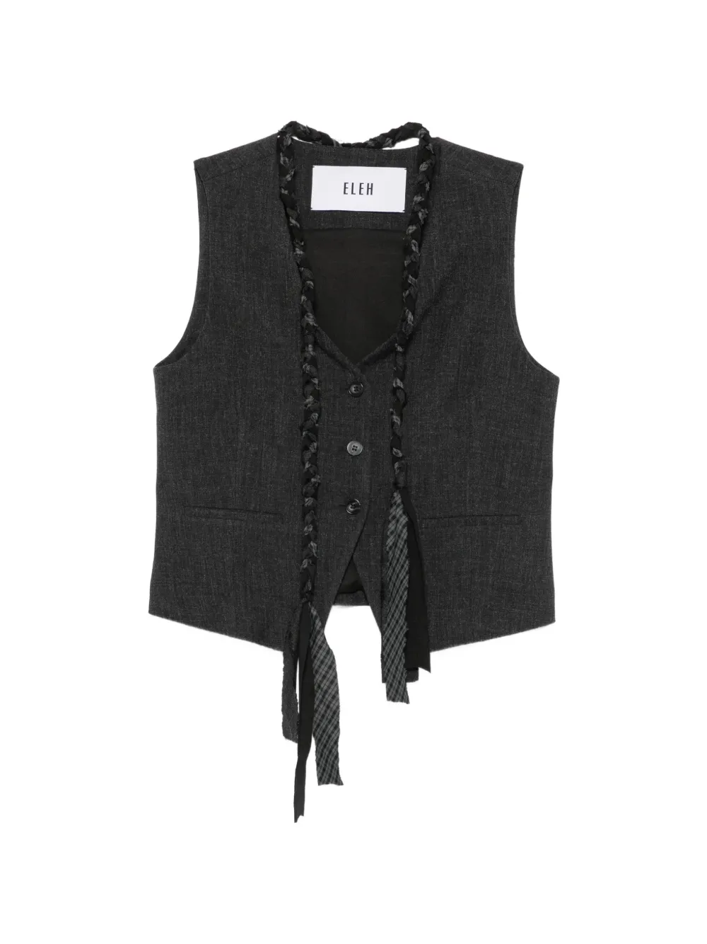 Eleh braided-trim sleeveless waistcoat