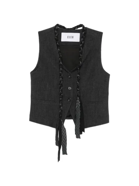 Eleh braided-trim sleeveless waistcoat