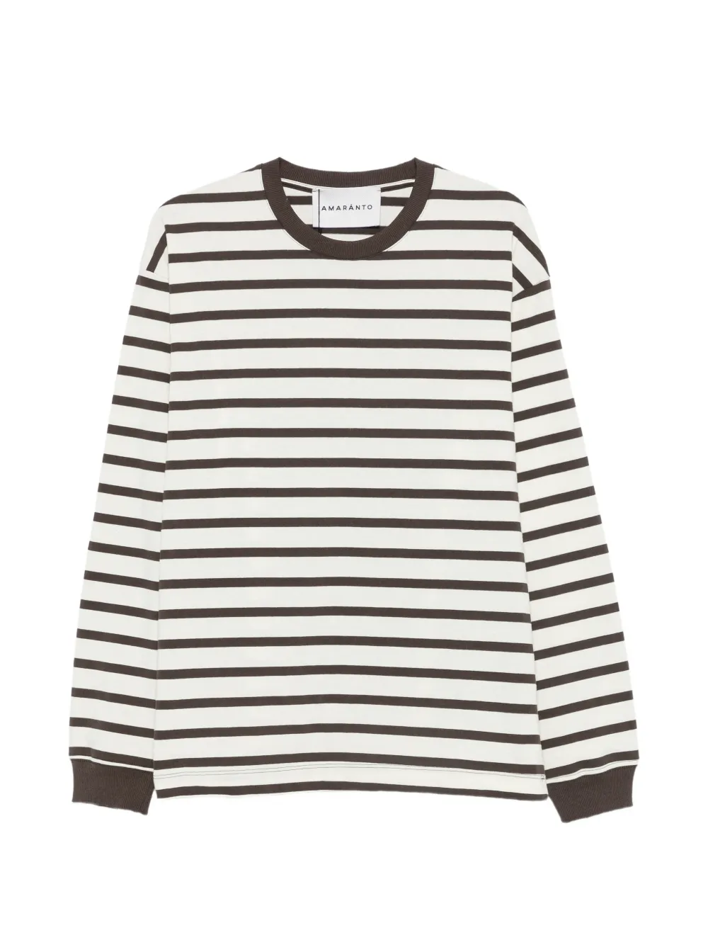AMARANTO  ストライプ ロングTシャツ | ニュートラル | Image 1