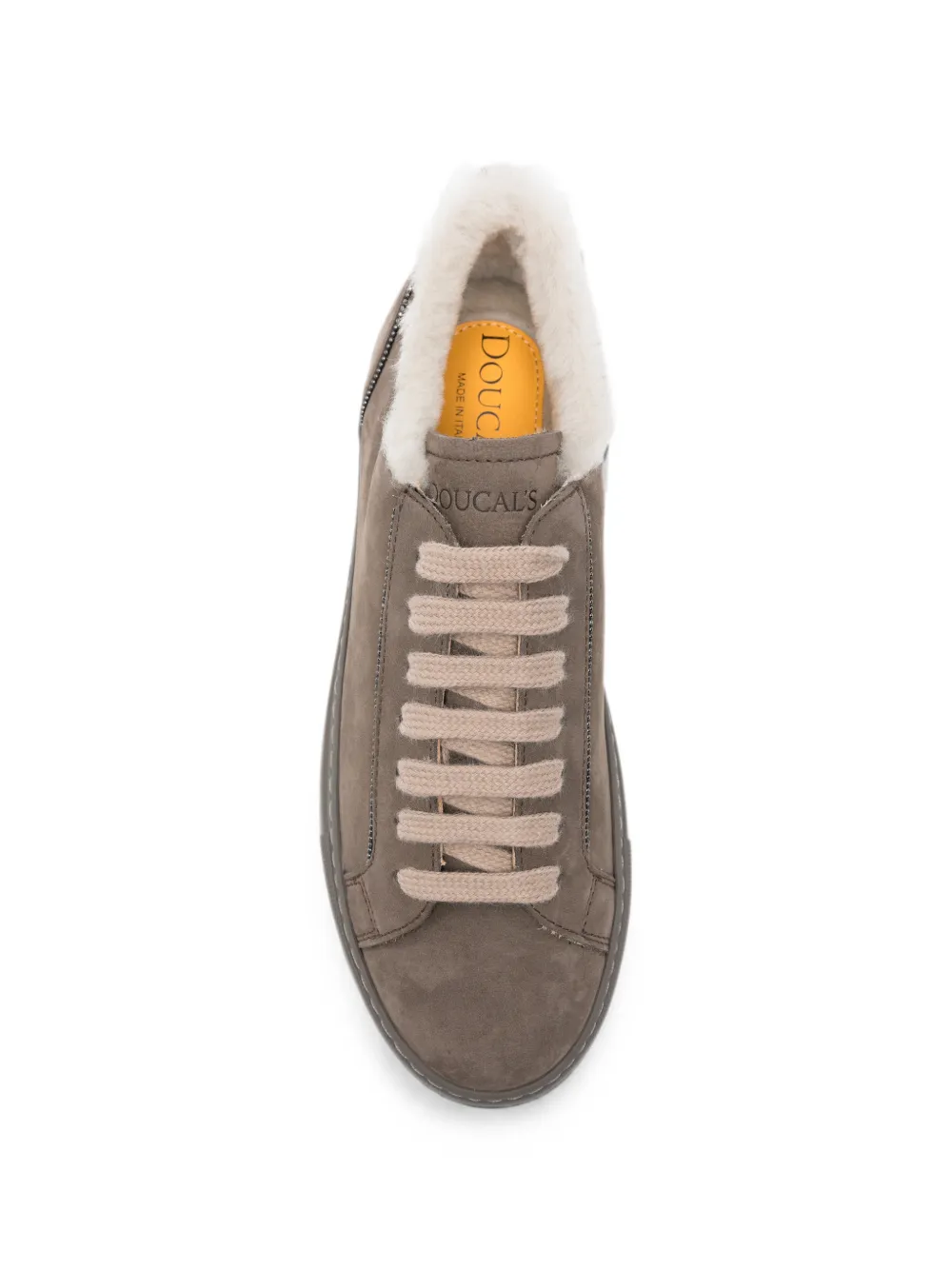Doucal's Jessie shearling-trim sneakers Grijs