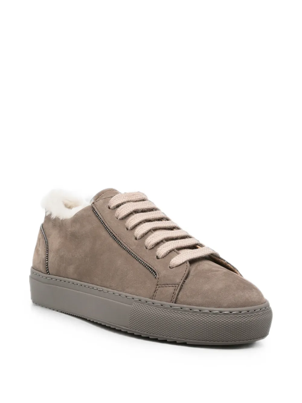 Doucal's Jessie shearling-trim sneakers Grijs