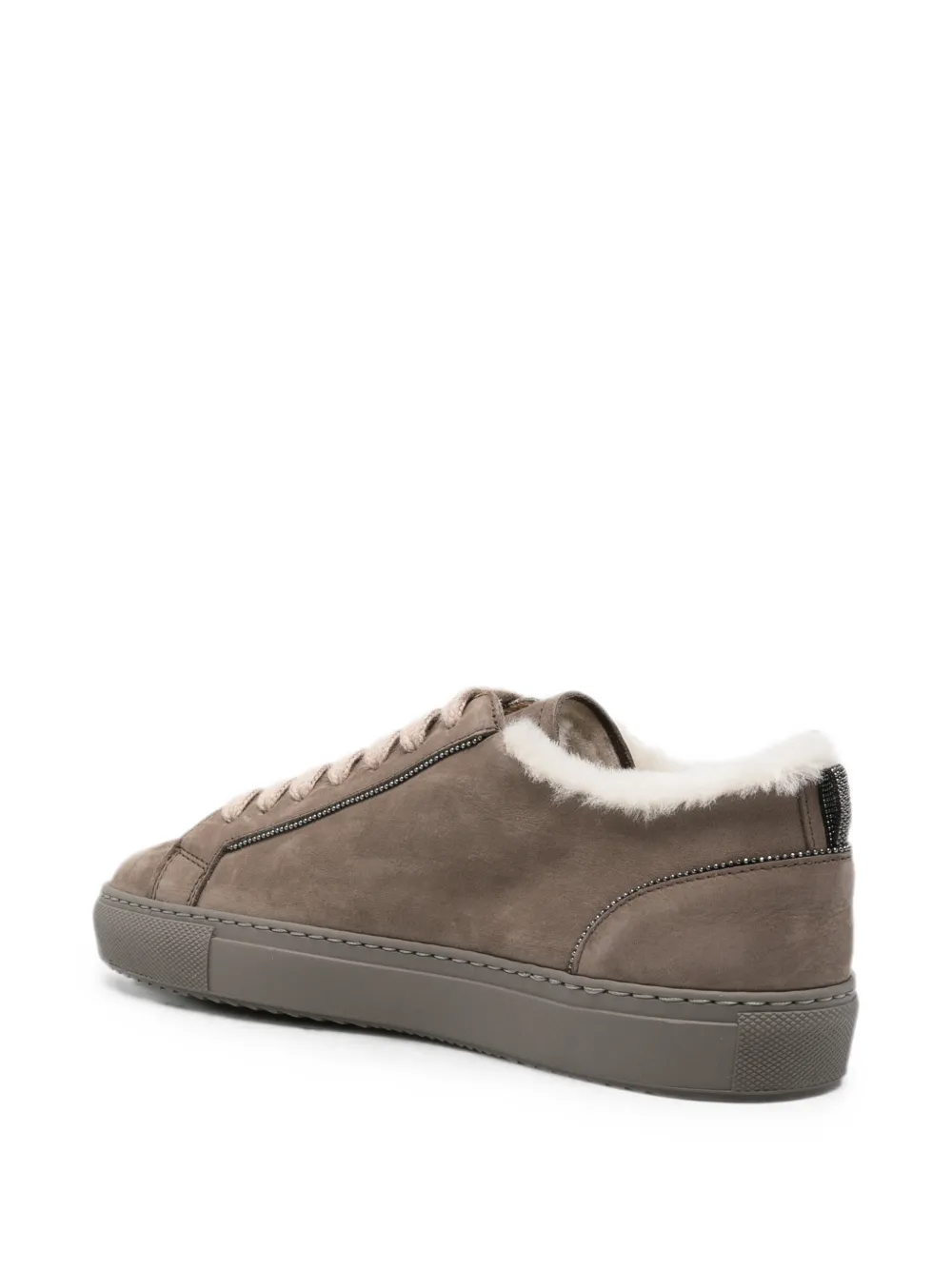 Doucal's Jessie shearling-trim sneakers Grijs