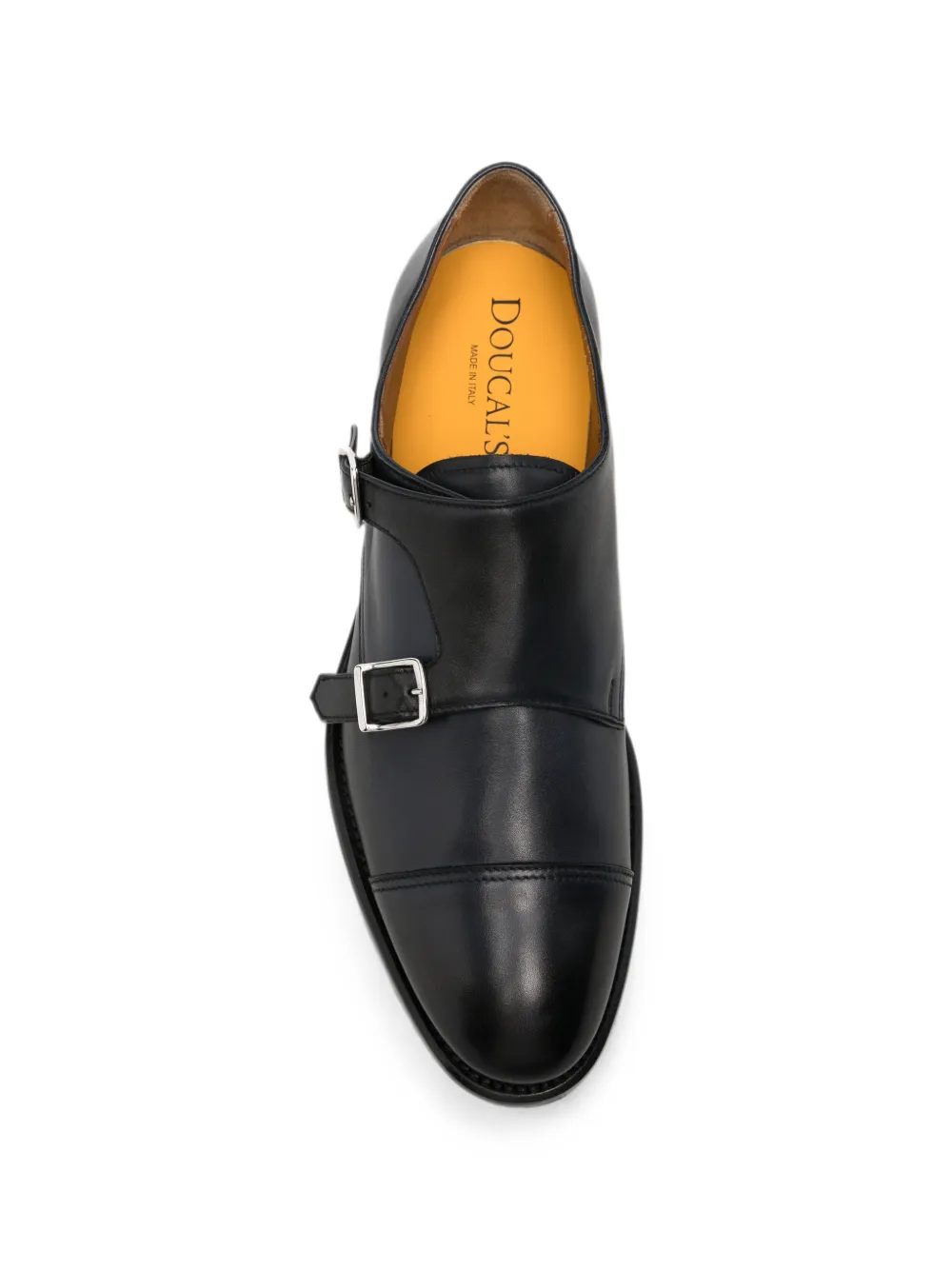 Doucal's double-buckle monk shoes Zwart
