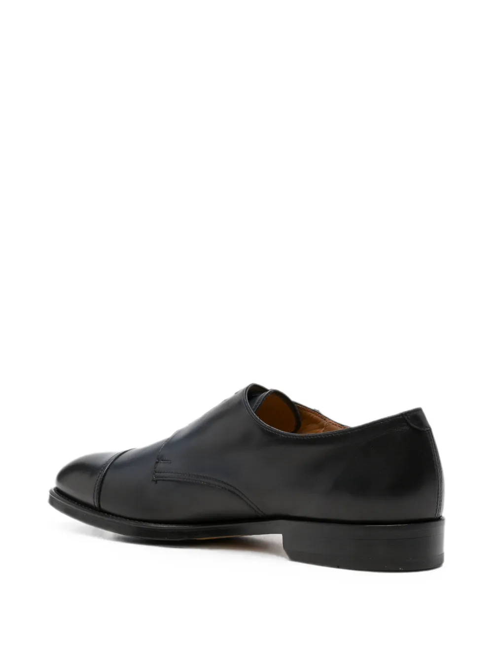 Doucal's double-buckle monk shoes Zwart